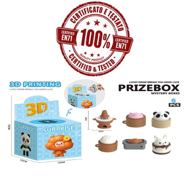 3D PRINTED LUCKY BOX (Animal Food) – Magic Click –  Personaggini in PLA 6cm In Blind Box (15x12x12cm) In espo da 6pz 6ass…x6…x336